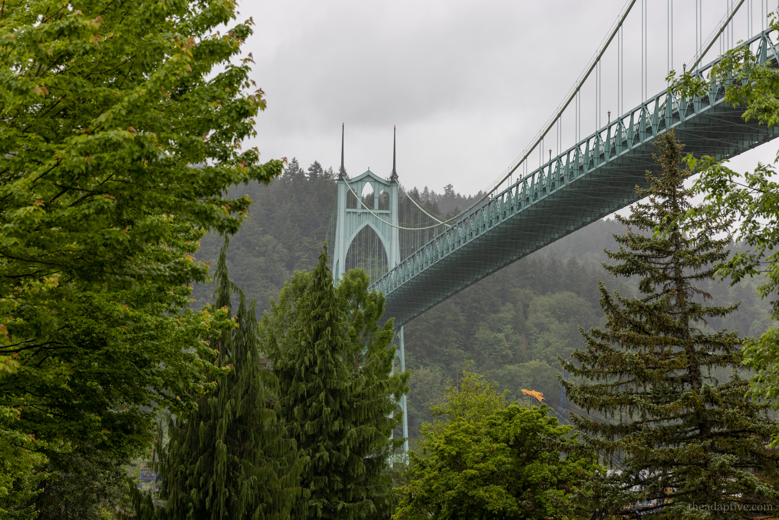 St. John's Bridge on a perfectly warm and rainy day, June 2022.